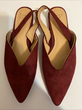 a new day Merlot Pointed-Toe Slingback Flats - Women’s US 7.5
